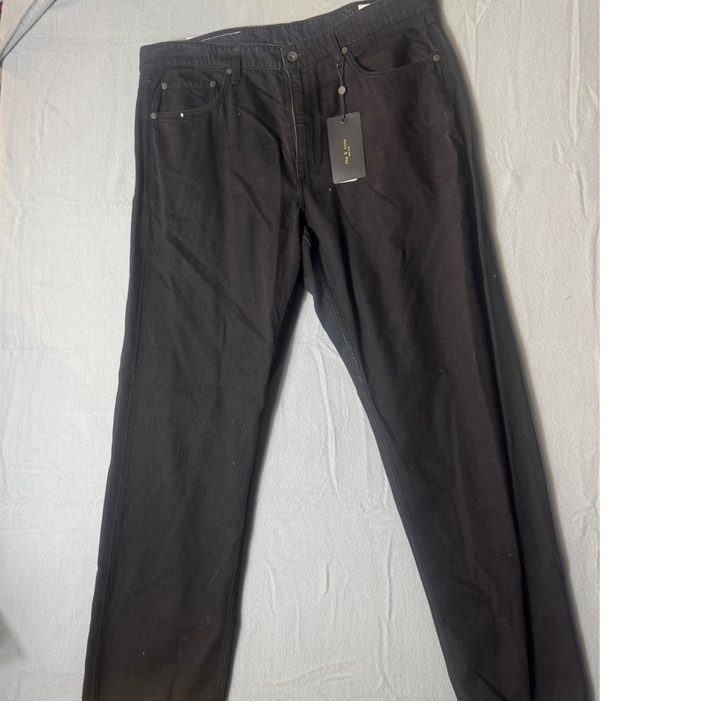 Rag & Bone Fit 4 Featherweight‎ Black Straight Leg Jeans 38x32 MED25S1247RGBL